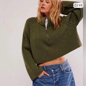 Free People Greta Half zip Sweater